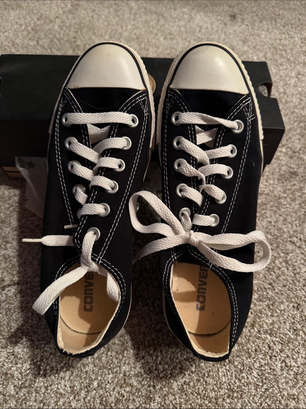 Converse Black and White Low Top Sneakers - Picture 3 of 6